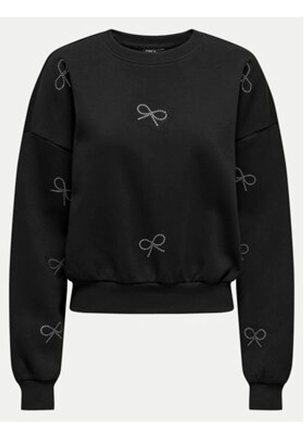 only - ONLY Bluza Berit 15333887 Czarny Regular Fit. Kolor: czarny. Materiał: syntetyk, bawełna