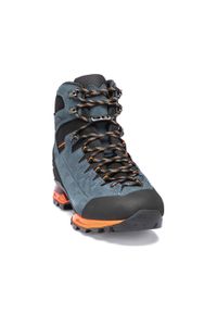 Buty do chodzenia męskie Hanwag Makra Trek Gtx. Kolor: pomarańczowy, niebieski, wielokolorowy. Materiał: zamsz. Sport: turystyka piesza