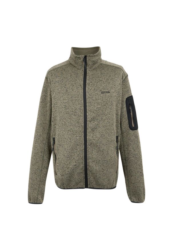 Regatta - Bluza Polarowa Męska Melanżowy Pełen Suwak Newhill. Kolor: beżowy. Materiał: polar. Wzór: melanż. Sezon: zima. Styl: sportowy. Sport: turystyka piesza