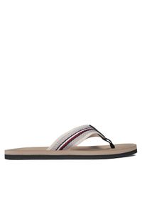 TOMMY HILFIGER - Tommy Hilfiger Japonki Comfort Hilfiger Beach Sandal FM0FM04910 Beżowy. Kolor: beżowy #1