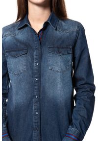 Mustang - KOSZULA JEANSOWA DAMSKA MUSTANG Denim Shirt 1008428 5000 687. Kolor: niebieski. Materiał: denim, jeans #10