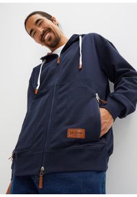 bonprix - Bluza rozpinana z kapturem, Loose Fit. Typ kołnierza: kaptur. Kolor: niebieski #1