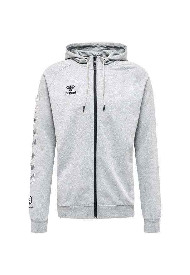 Bawełniana bluza z kapturem zapinana na zamek Hummel Move Grid. Typ kołnierza: kaptur. Kolor: szary. Materiał: bawełna. Wzór: nadruk, jodełka. Sport: fitness