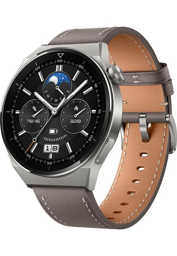 HUAWEI - Smartwatch Huawei Watch GT 3 Pro Classic 46mm Brązowy (55028467). Rodzaj zegarka: smartwatch. Kolor: brązowy