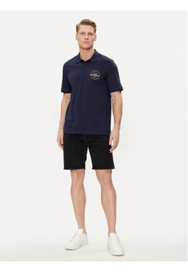 Jack & Jones - Jack&Jones Polo Forest 12248621 Granatowy Standard Fit. Typ kołnierza: polo. Kolor: niebieski. Materiał: bawełna, syntetyk