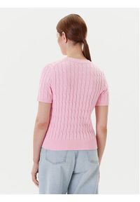 TOMMY HILFIGER - Tommy Hilfiger Sweter WW0WW45656 Różowy Regular Fit. Kolor: różowy. Materiał: bawełna #4