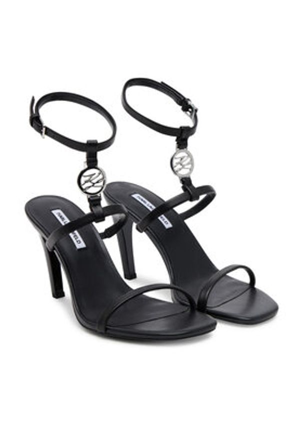 Karl Lagerfeld - KARL LAGERFELD Sandały Belvia KL32914 Czarny. Kolor: czarny. Materiał: skóra