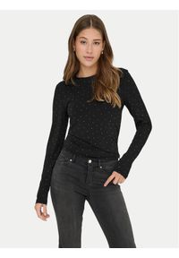 only - ONLY Bluzka Zita 15358986 Czarny Slim Fit. Kolor: czarny. Materiał: syntetyk #1