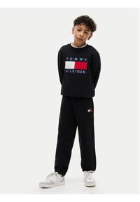 TOMMY HILFIGER - Tommy Hilfiger Spodnie dresowe KS0KS00715 M Czarny Regular Fit. Kolor: czarny. Materiał: bawełna #3