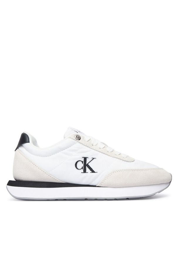 Calvin Klein Sneakersy Retro Runner Ess Mix Mat Wmn YW0YW01990 Biały. Kolor: biały. Materiał: materiał