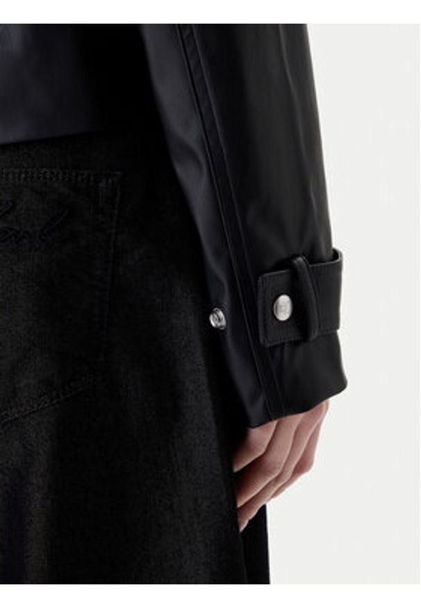 Calvin Klein Jeans Kurtka z imitacji skóry Moto LV047E501G Czarny Regular Fit. Kolor: czarny. Materiał: skóra