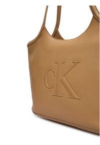 Calvin Klein Torebka Bold Ck LV04F3562G Beżowy. Kolor: beżowy. Materiał: skórzane #2