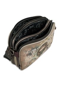 Brązowa Listonoszka Anekke Real Modna Torebka Damska. Kolor: brązowy. Wzór: haft, aplikacja, motyw z bajki. Dodatki: z haftem, z aplikacjami. Styl: casual #4