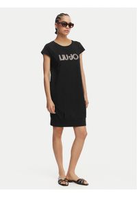 Liu Jo Beachwear Sukienka codzienna VA6212 JS003 Czarny Regular Fit. Okazja: na co dzień. Kolor: czarny. Materiał: bawełna. Typ sukienki: proste. Styl: casual #1