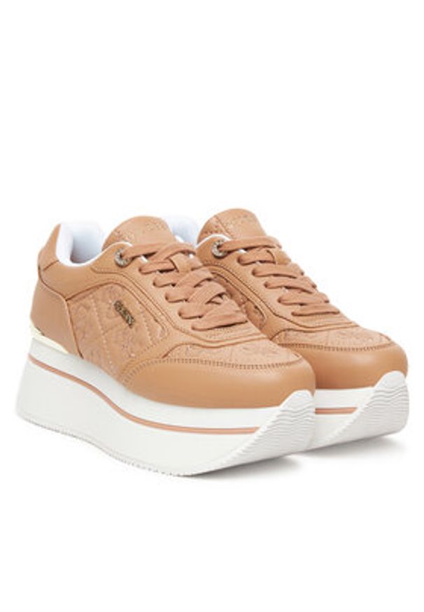 Guess Sneakersy FLTCM9 FAL12 Beżowy. Kolor: beżowy. Materiał: skóra