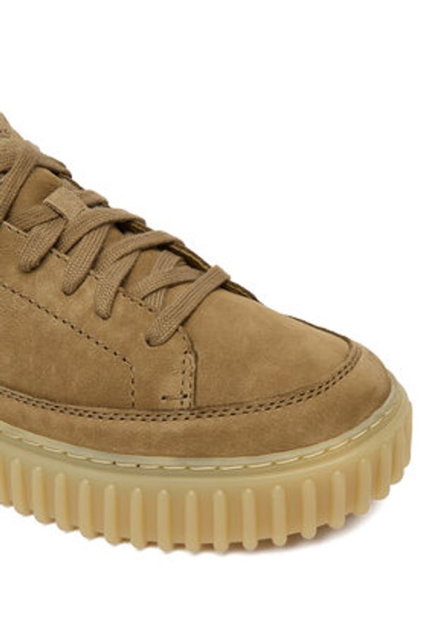 Clarks Sneakersy Torhill Lace 26184418 Brązowy. Kolor: brązowy. Materiał: nubuk, skóra
