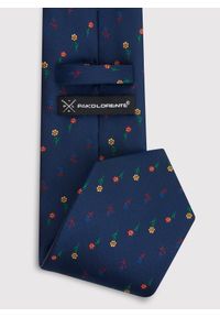 Pako Lorente - PAKO LORENTE – Granatowy krawat męski w kwiaty. Kolor: niebieski. Materiał: poliester. Wzór: kwiaty #2