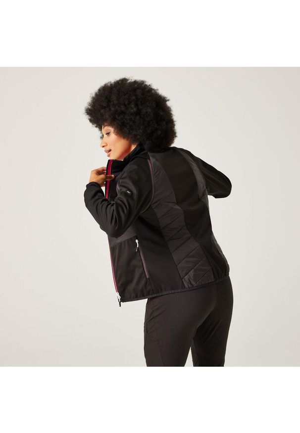 Regatta - Damska kurtka hybrydowa Steren II. Kolor: czarny. Materiał: softshell. Sport: turystyka piesza