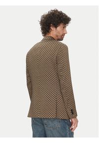 Karl Lagerfeld - KARL LAGERFELD Marynarka 155106 552115 Brązowy Slim Fit. Typ kołnierza: dekolt w karo. Kolor: brązowy