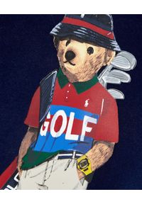 Ralph Lauren - RALPH LAUREN - Bluza z misiem Golf Bear. Okazja: na co dzień. Typ kołnierza: golf. Kolor: niebieski. Materiał: tkanina. Wzór: nadruk. Styl: casual, sportowy #2