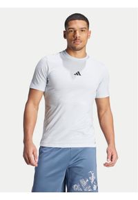 Adidas - adidas Koszulka techniczna Workout Logo IT2128 Niebieski Regular Fit. Kolor: niebieski. Materiał: bawełna