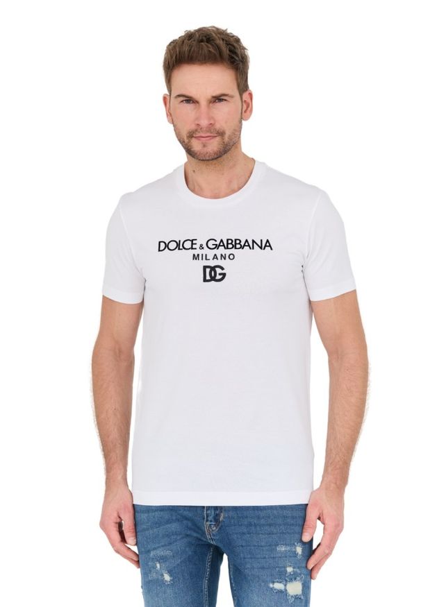 Dolce and Gabbana - DOLCE & GABBANA Biały męski t-shirt, Rozmiar 48. Kolor: biały