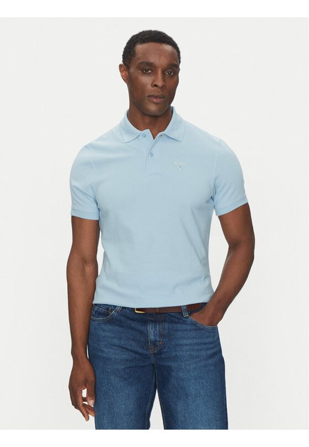 Barbour Polo Original Sports MML0358BL32 Błękitny Tailored Fit. Typ kołnierza: polo. Kolor: niebieski. Materiał: bawełna