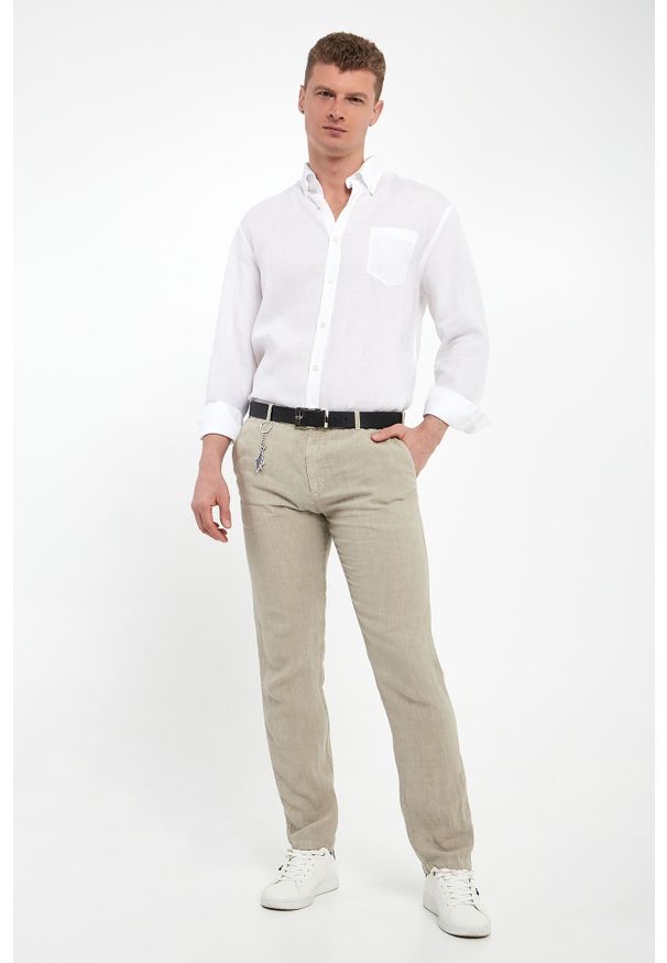 PAUL & SHARK - Koszula męska lniana PAUL&SHARK. Materiał: len