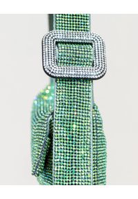 BENEDETTA BRUZZICHES - Zielona kryształowa torebka Vitty La Mignon. Kolor: zielony. Materiał: jedwab, satyna. Wzór: aplikacja #6