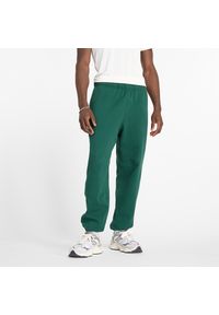 Spodnie męskie New Balance MP41508NWG – zielone. Kolor: zielony. Materiał: dresówka, bawełna, tkanina #1