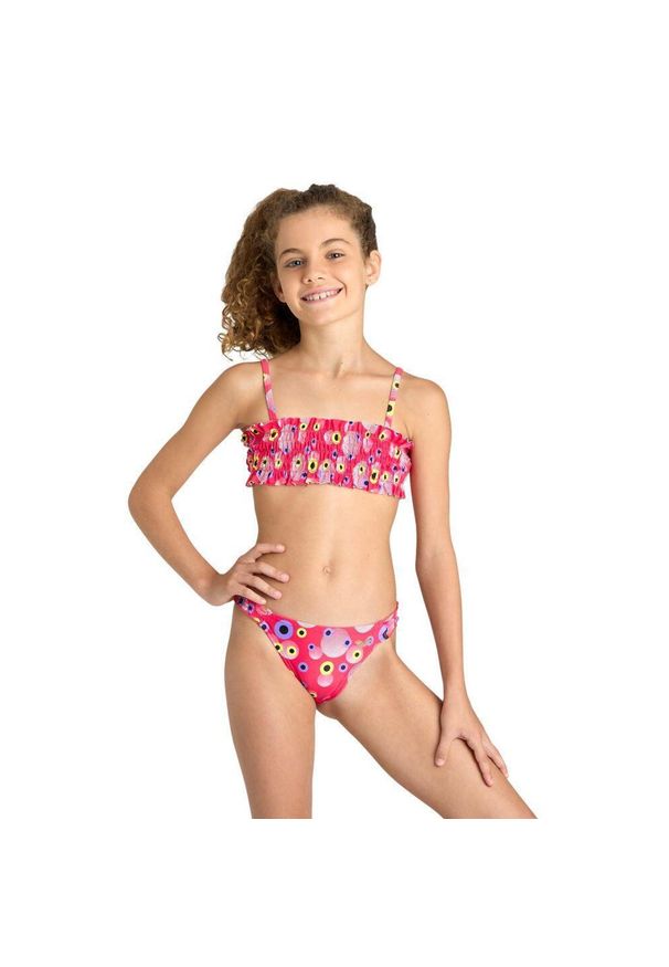 Strój kąpielowy dziewczęcy kostium dwuczęściowy na basen Arena Bikini. Kolor: wielokolorowy, niebieski, żółty, różowy