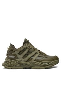 Guess Sneakersy Belluno Low FMTBEL ELE12 Khaki. Kolor: brązowy. Materiał: skóra #1