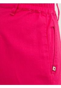 Big-Star - Spodnie damskie z szeroką nogawką z dodatkiem lnu różowe Malu 602. Okazja: na co dzień. Kolor: różowy. Materiał: len. Styl: casual