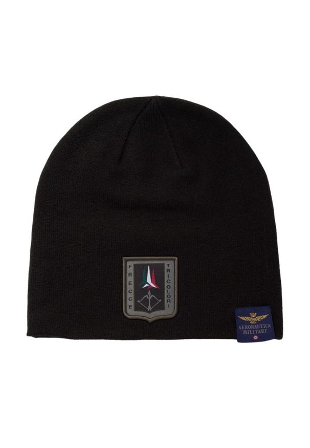 Aeronautica Militare - AERONAUTICA MILITARE Czarna czapka męska Frecce Tricolori Toque Patch. Kolor: czarny