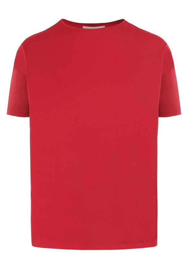 Born2be - Bordowy T-shirt Anteira. Kolor: czerwony. Materiał: dzianina, bawełna. Długość: krótkie. Wzór: gładki. Styl: klasyczny