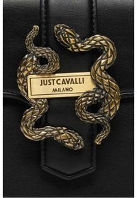 Just Cavalli - JUST CAVALLI Czarna torebka Range A New Iconic Snakes - Style 9. Kolor: czarny. Materiał: skórzane. Styl: elegancki #4