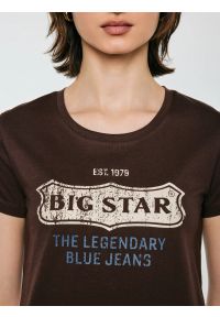 Big-Star - Koszulka damska z linii Authentic z logo BIG STAR brązowa Rissmelna 804. Okazja: na co dzień. Kolor: brązowy. Materiał: dzianina. Wzór: nadruk. Sezon: jesień, zima. Styl: casual, klasyczny #4