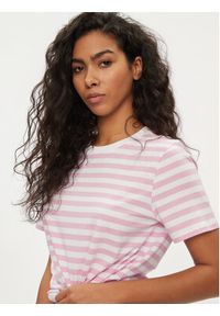 Pieces T-Shirt Ria 17146339 Różowy Regular Fit. Kolor: różowy. Materiał: bawełna #6