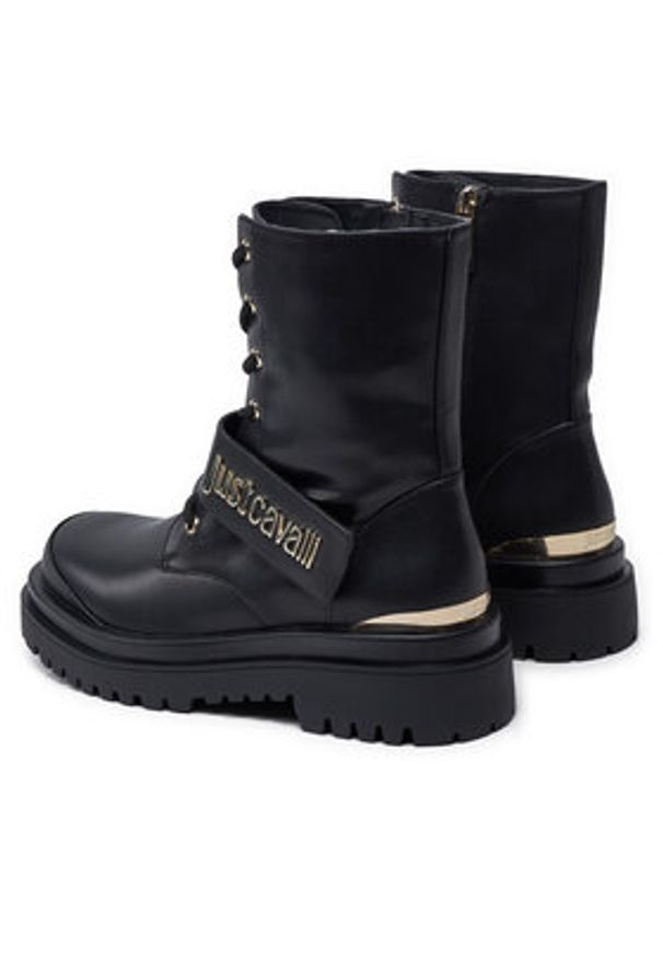 Just Cavalli Botki 77RA3S94 Czarny. Kolor: czarny. Materiał: skóra