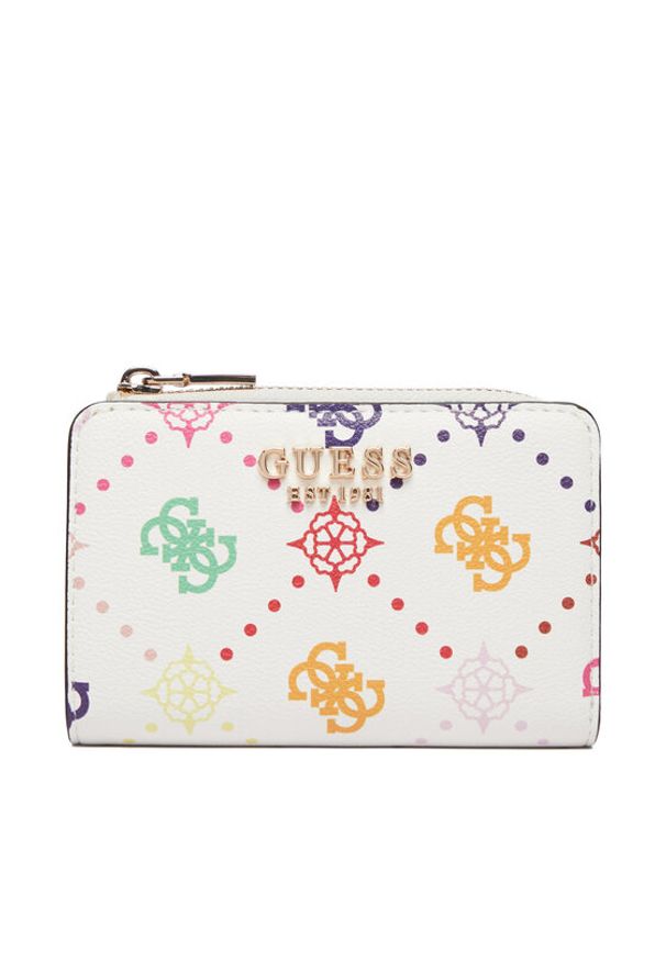 Guess Portfel Emelie Logo Slg SWGM99 28156 Biały. Kolor: biały. Materiał: skóra