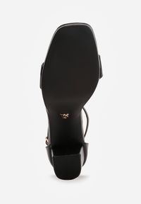 Renee - Czarne Sandały VICES na Słupkowym Obcasie ze Skórzaną Wkładką Azimera. Okazja: na imprezę, na co dzień. Kolor: czarny. Materiał: skóra. Sezon: lato. Obcas: na obcasie. Styl: casual. Wysokość obcasa: średni #7