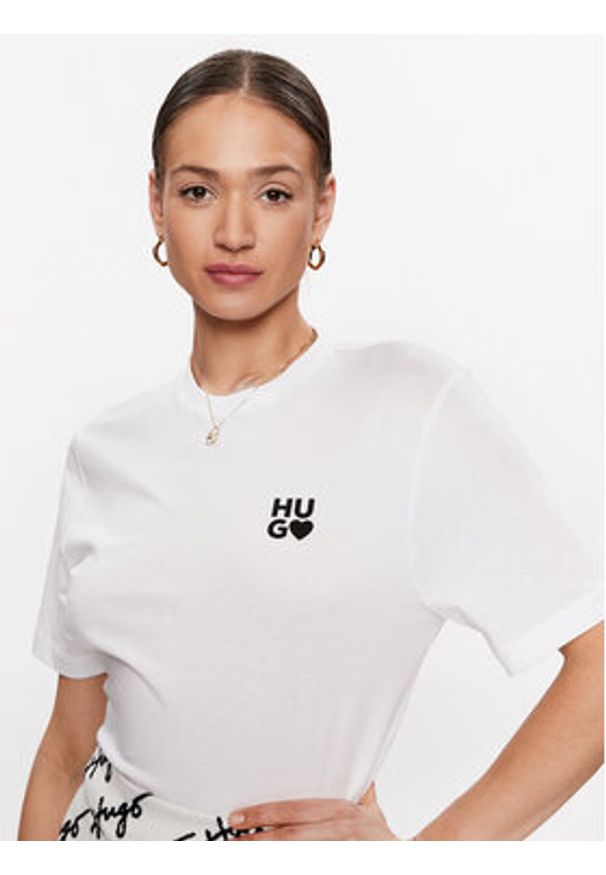 Hugo T-Shirt Dashire_4 50489198 Biały Regular Fit. Kolor: biały. Materiał: bawełna