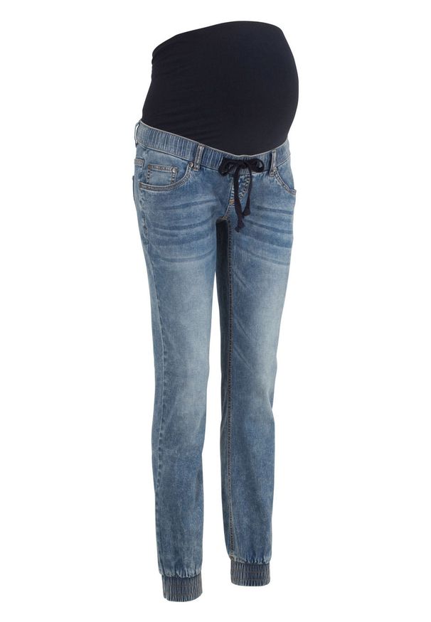 Niebieskie jeansy bonprix moda ciążowa, długie, sportowe