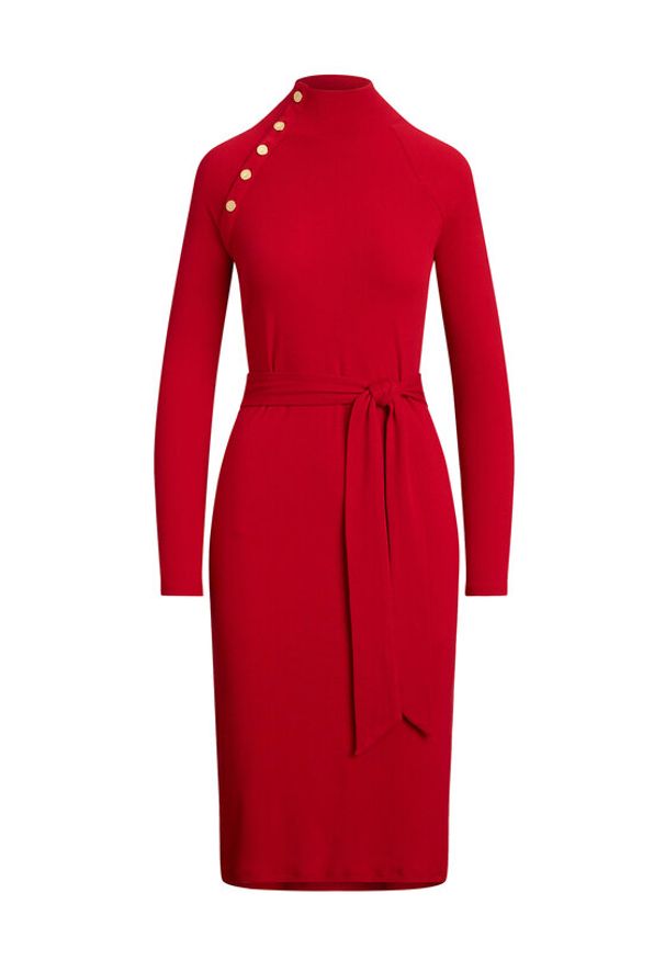Lauren Ralph Lauren - LAUREN RALPH LAUREN Sukienka dzianinowa 200980036002 Czerwony Slim Fit. Kolor: czerwony. Materiał: bawełna
