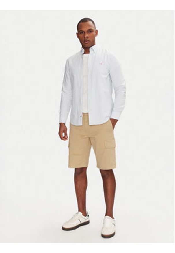 Tommy Jeans Koszula DM0DM20668 Niebieski Slim Fit. Kolor: niebieski. Materiał: bawełna