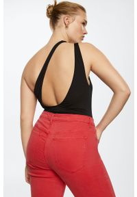 mango - Mango jeansy Sienna damskie high waist. Stan: podwyższony. Kolor: czerwony #3