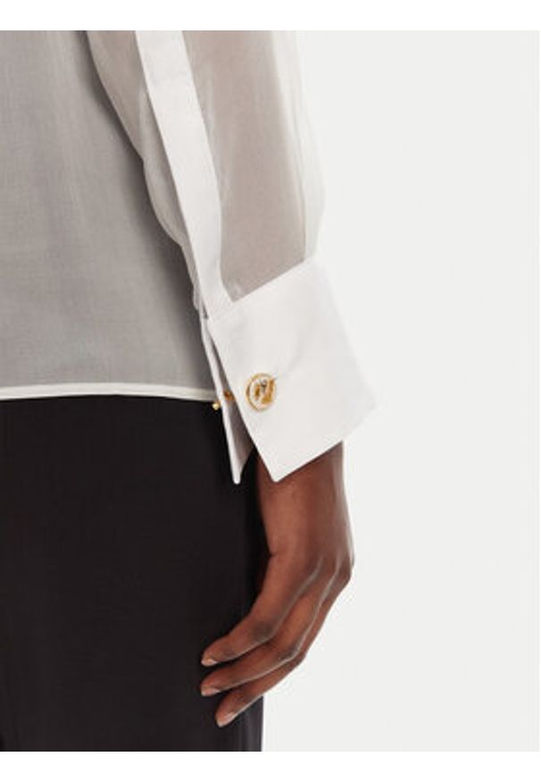 Elisabetta Franchi Koszula CA-107-52E2-V460 Biały Regular Fit. Kolor: biały. Materiał: jedwab