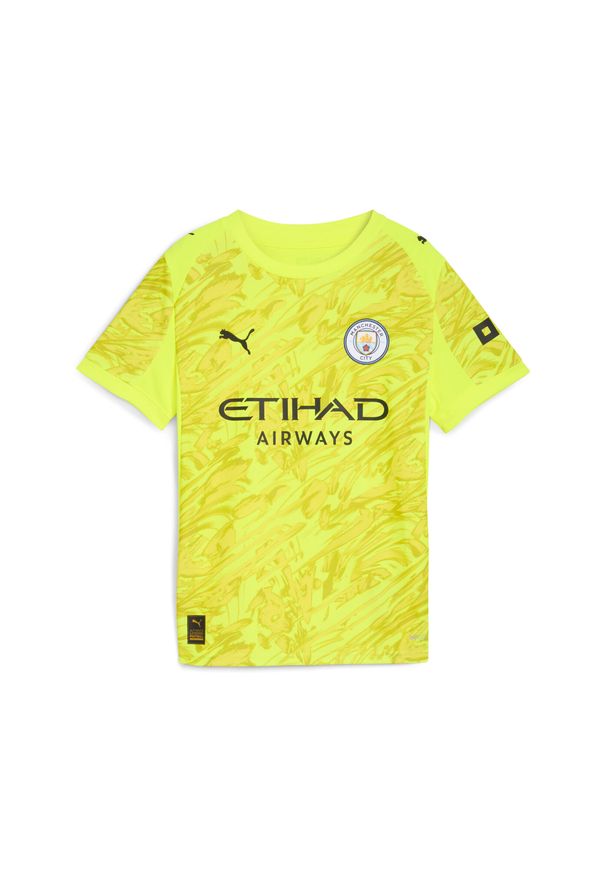 Puma - Młodzieżowa koszulka bramkarska Manchester City 25/26 PUMA Yellow Alert. Kolor: żółty. Materiał: tkanina. Sport: piłka nożna