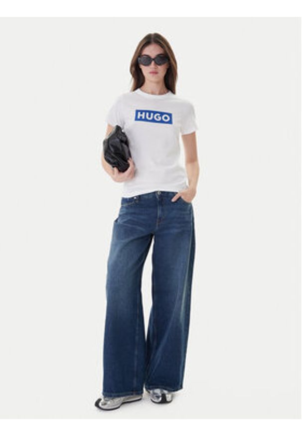 Hugo T-Shirt Classic 50510772 Biały Regular Fit. Kolor: biały. Materiał: bawełna