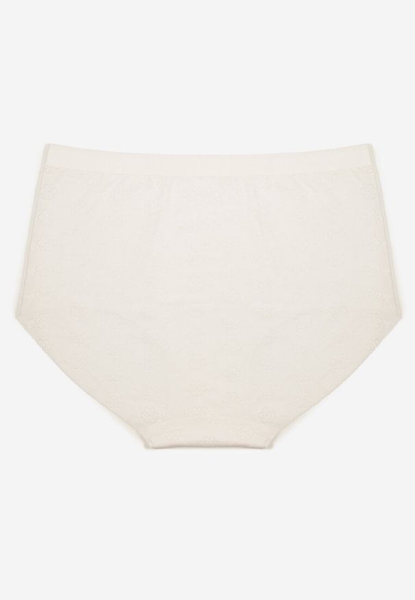 Born2be - Biała Bielizna Modelująca Majtki z Wysokim Stanem Lilivirae. Stan: podwyższony. Kolor: biały. Materiał: jeans